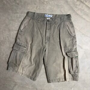 Utility Cargo Shorts Mens 34 Gray Green Baggy Gorpcore Workwear Streetwear